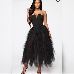 Tulle dress with v cut size small